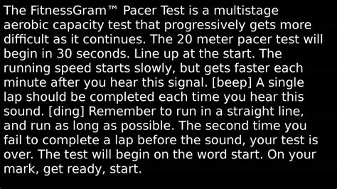 The fitnessgram pacer test lyrics - The FitnessGram Pacer Test Lyrics. Can you name all 459 words of the FitnessGram Pacer Test?!?!!??!?!?!?!!??111?!?!/1 I had to change the written numbers to actual numbers because of the 500 answer limit. Quiz by SillyGooseReal. Profile Quizzes Subscribed Subscribe? Rate: